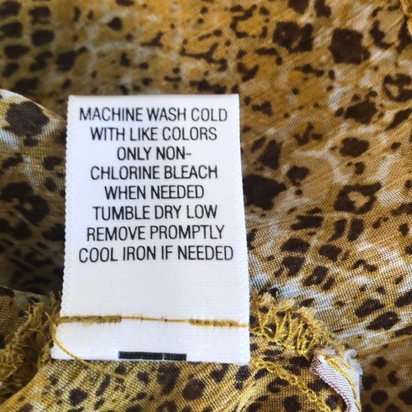 Dana Buchman Animal Print Bat Wing Sleeves Sheer Top Extra Large - Picture 6 of 8